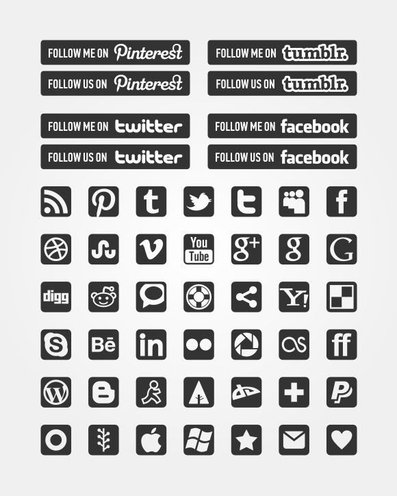 580x724 Freebies Black Amp White Minimal Social Icons Pack Free Facebook