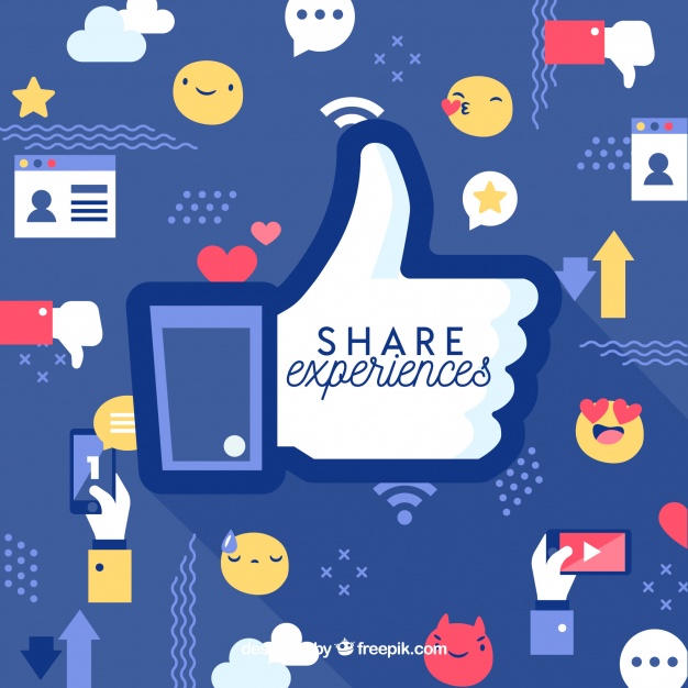 626x626 Facebook Icons Background With Flat Design Vector Free Download