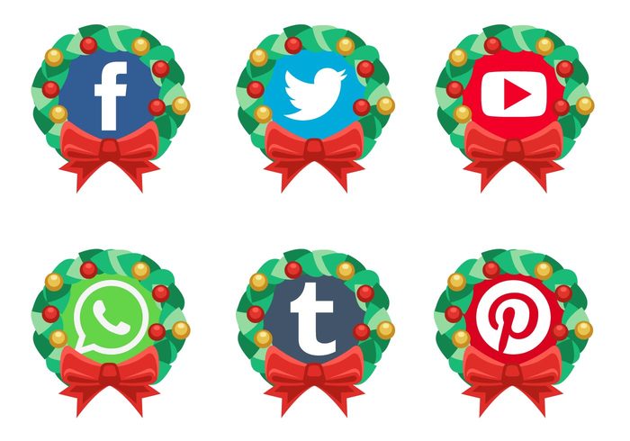 700x490 Vector Christmas Social Media Icons 143347