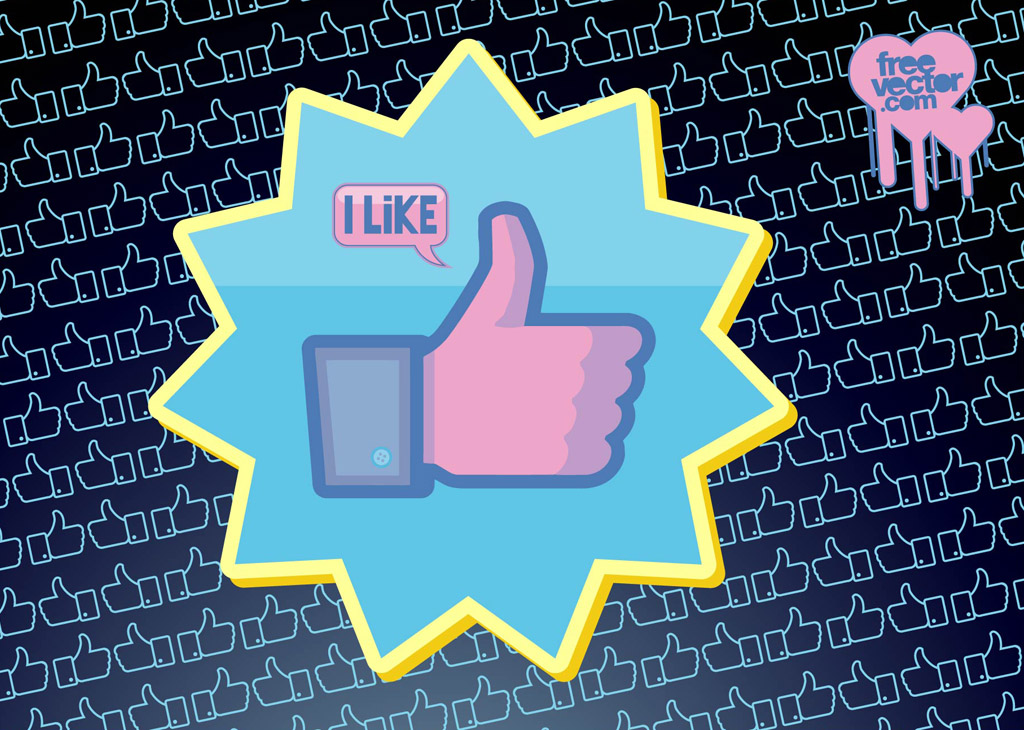 1024x730 Facebook Like Vector Button Vector Art Amp Graphics