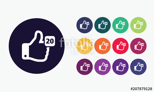 500x300 Facebook Like Notification Social Network Icon. Likes Number 20