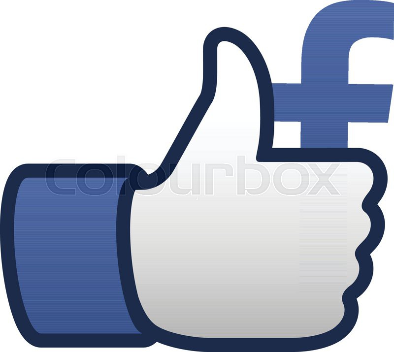 800x715 Facebook Like Thumbs Up Symbol Icon, Vector Illustration. Stock