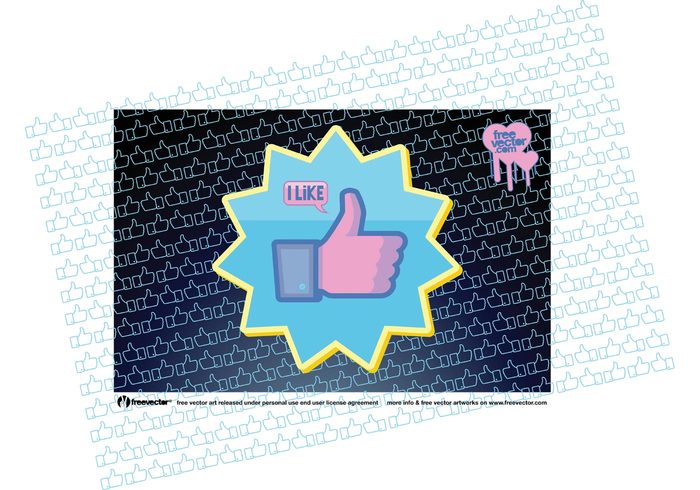 700x490 Facebook Like Vector Button