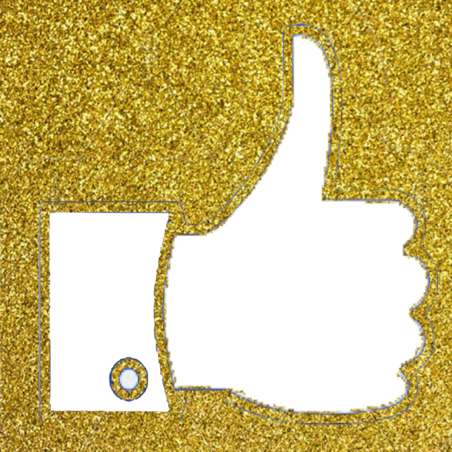 640x640 Facebook Thumb, Facebook Like, Vector, Gold Colour Glitter Png And
