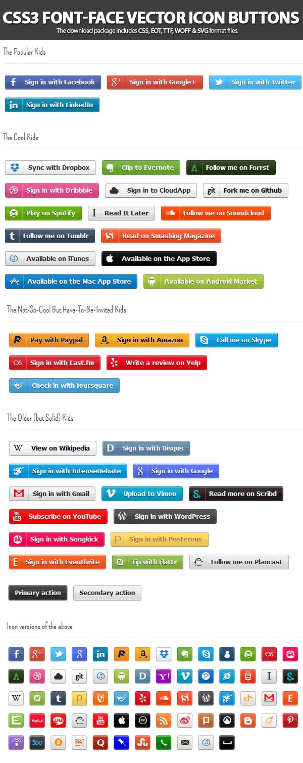 600x1509 Css3 Buttons Amp Vector Icons Icons Graphic Design Junction