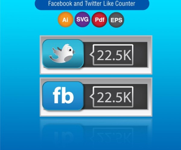 600x498 Vector Facebook Twitter Social Like Counter