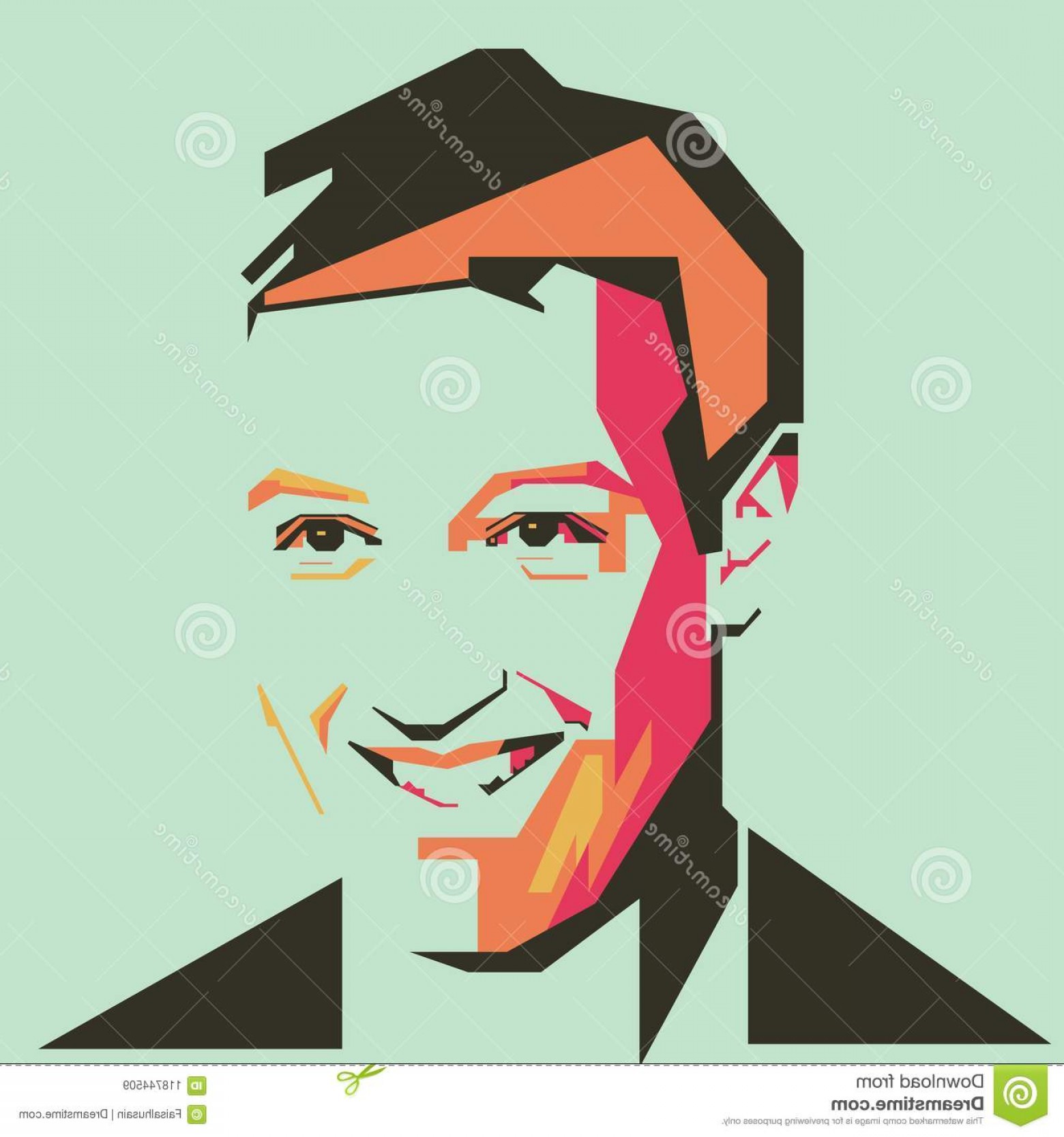 1560x1668 Mark Zuckerberg Simple Colour Vector Illustration Ready Eps File