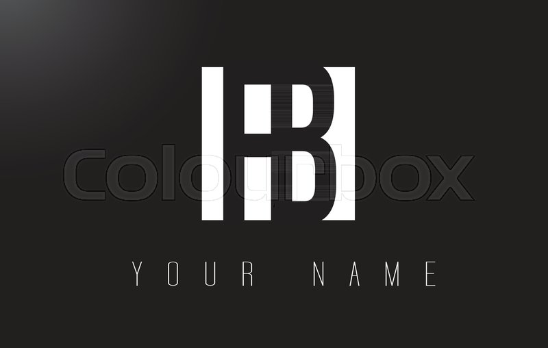 800x508 Fb Letter Logo With Black And White Letters Negative Space Design