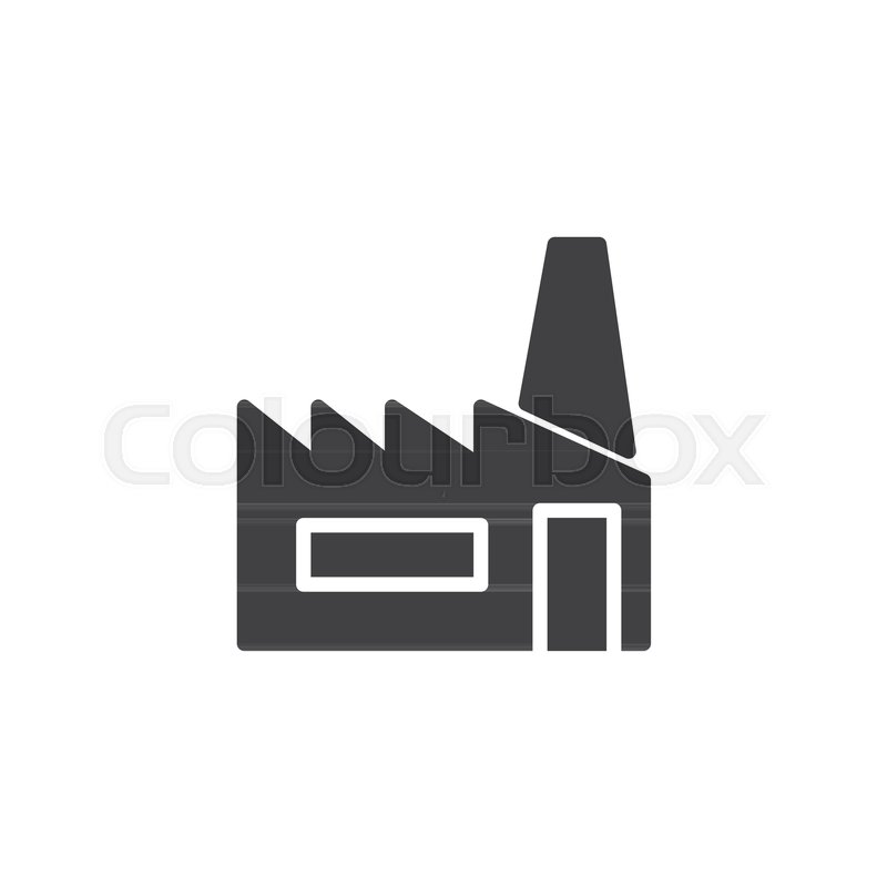 800x800 Factory Icon Vector, Filled Flat Sign, Solid Pictogram Isolated On