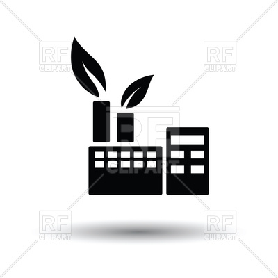 400x400 Ecological Factory Icon On White Background Vector Image Vector