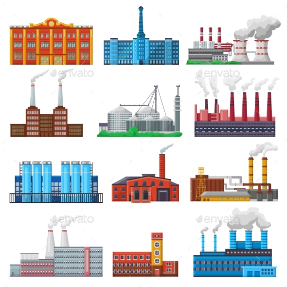 590x590 Factory Vector Industrial Building And Industry By Vectoristik