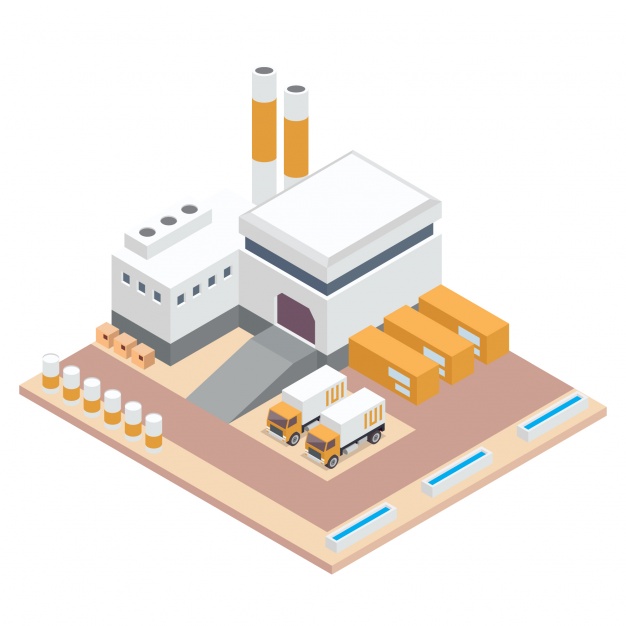 626x626 Isometric Factory Vector Free Download