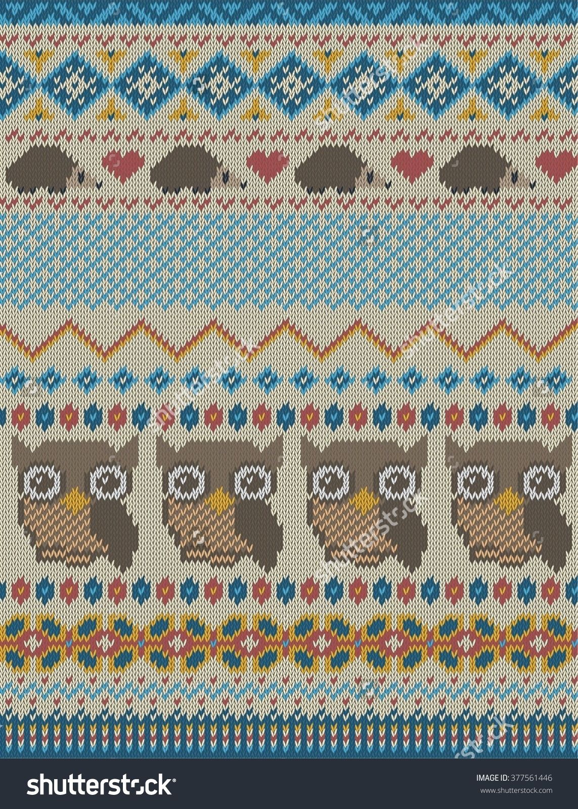1143x1600 Knitted Bright Seamless Winter Pattern With Stylized Owls And