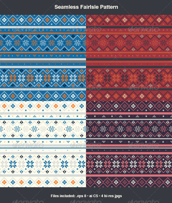 590x695 Seamless Fairisle Pattern By Egirldesign Vectors Graphicriver