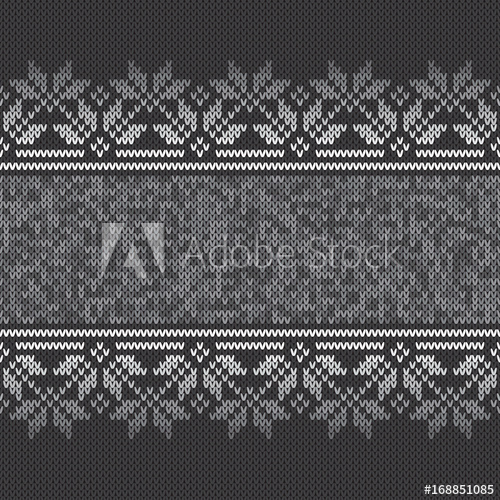 500x500 Traditional Fair Isle Style Seamless Knitted Pattern. Vector