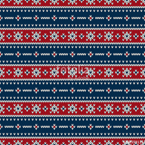 500x500 Traditional Fair Isle Style Seamless Knitting Pattern. Christmas