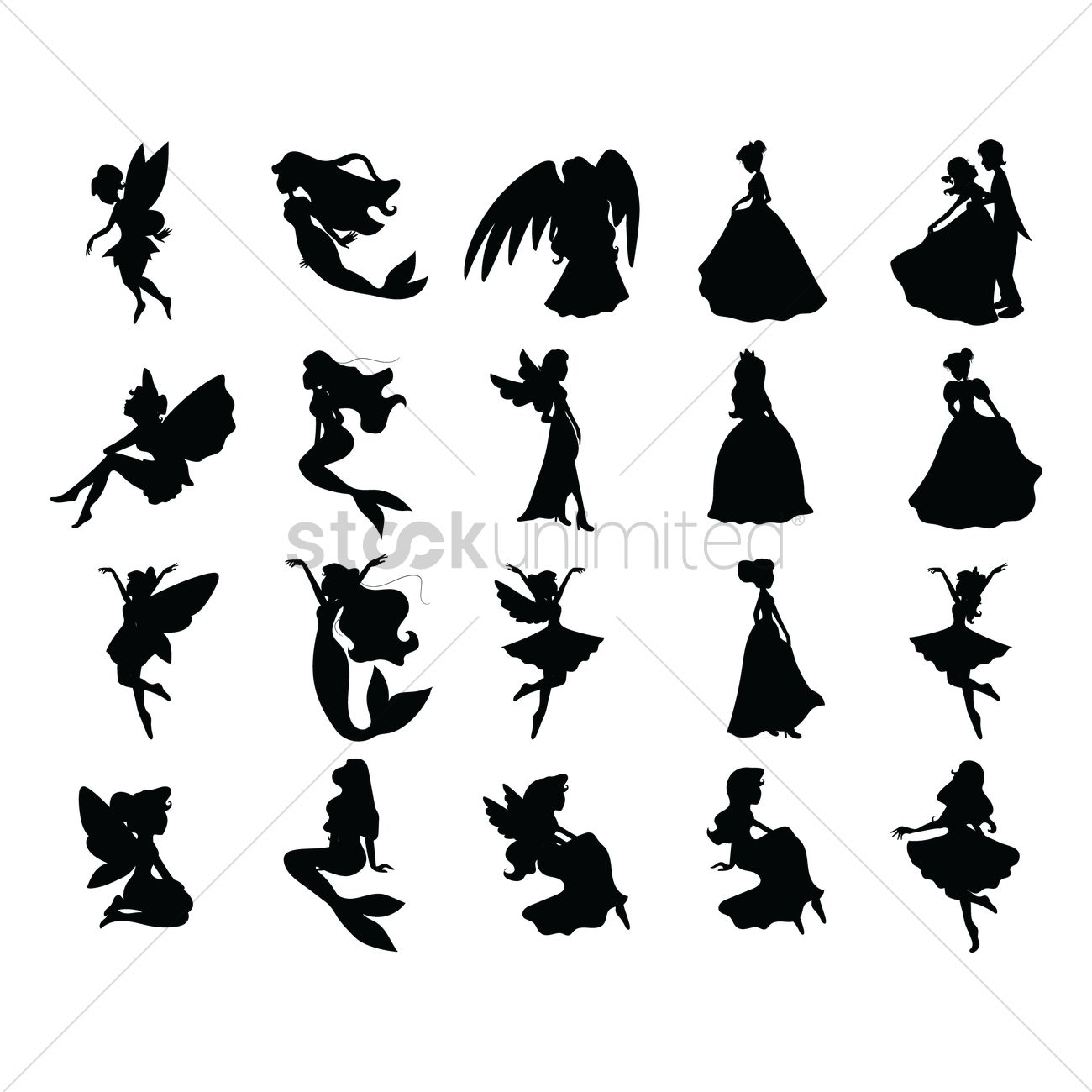 1300x1300 Fairy Tale Silhouettes Vector Image