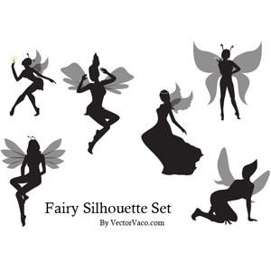 300x300 Fairy Silhouette Vector
