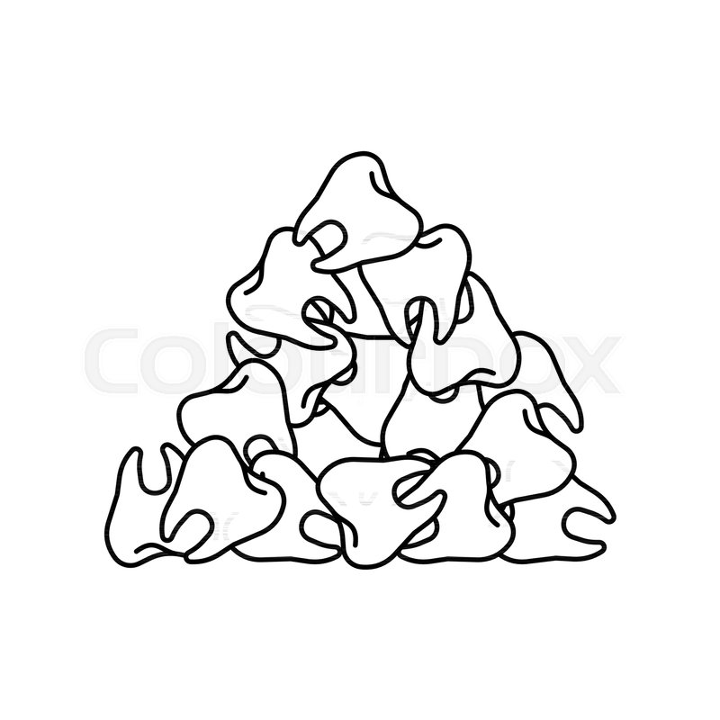 800x800 Tooth Is Pile. Many Teeth. Treasure For Tooth Fairy. Vector