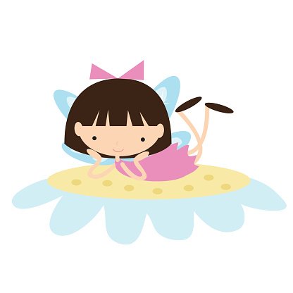 416x416 Cute Garden Fairy Vector Illustration Stock Vectors