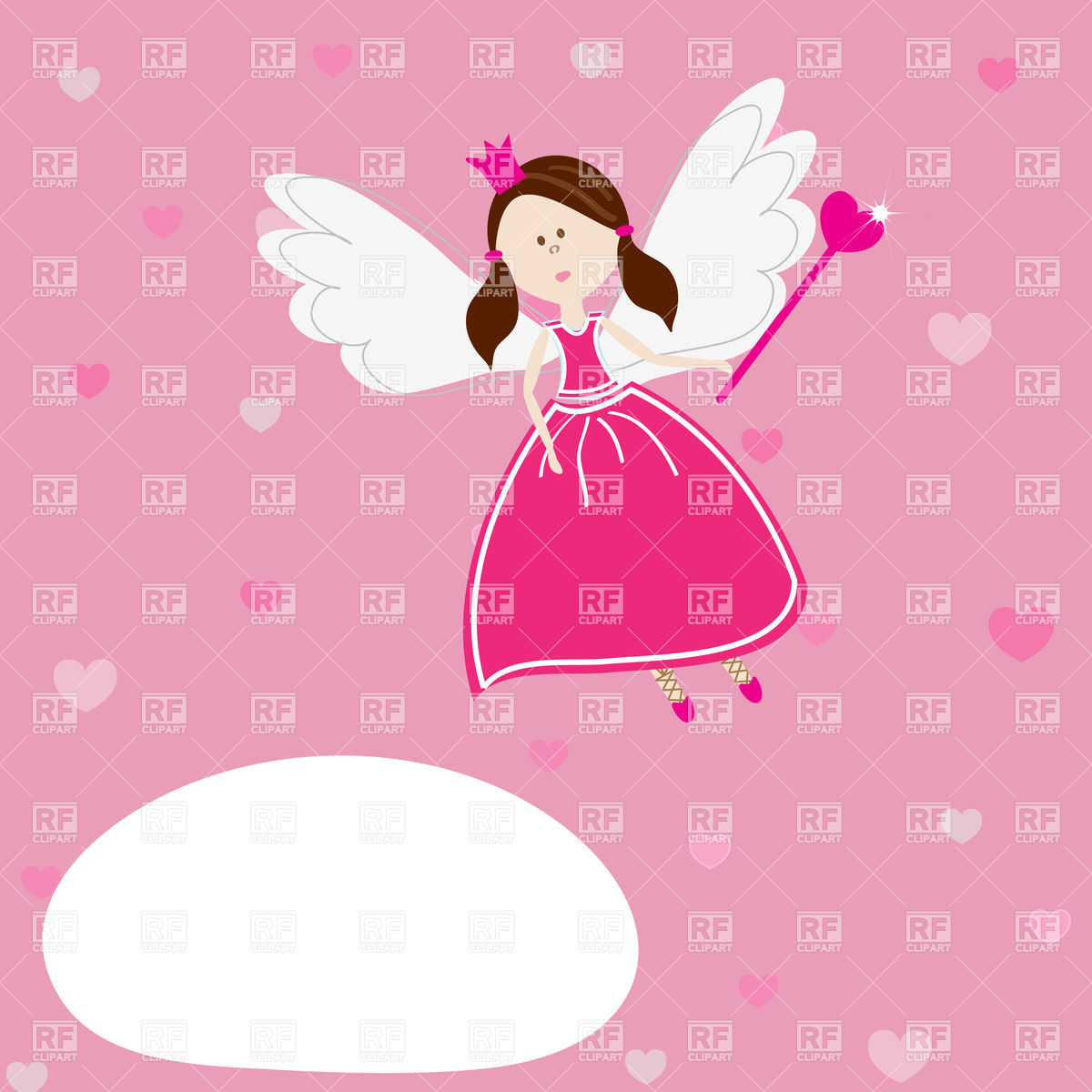 1200x1200 Cartoon Cute Beautiful Fairy With Wings And Magic Wand Vector