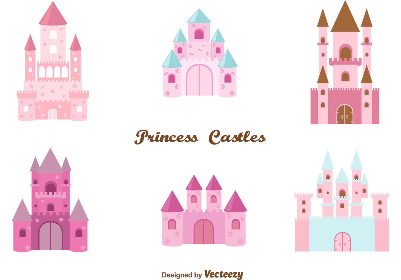 1400x980 Princess Castle Vector Set