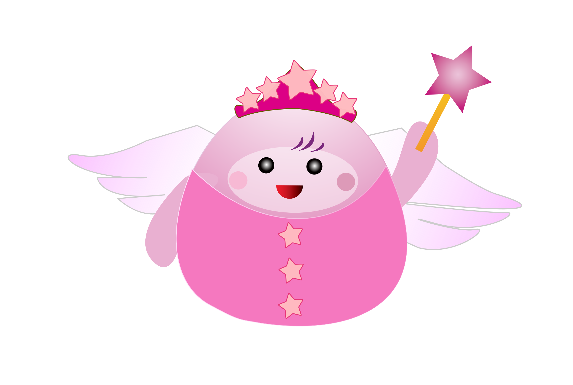 2400x1613 Pink Fairy With Wand Vector Clipart Image