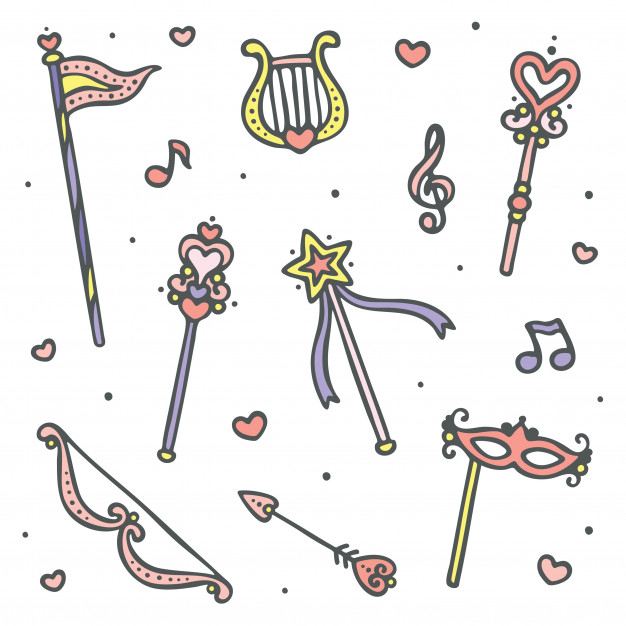 626x626 Set Of Fairy Wand And Magic Item Vector Premium Download