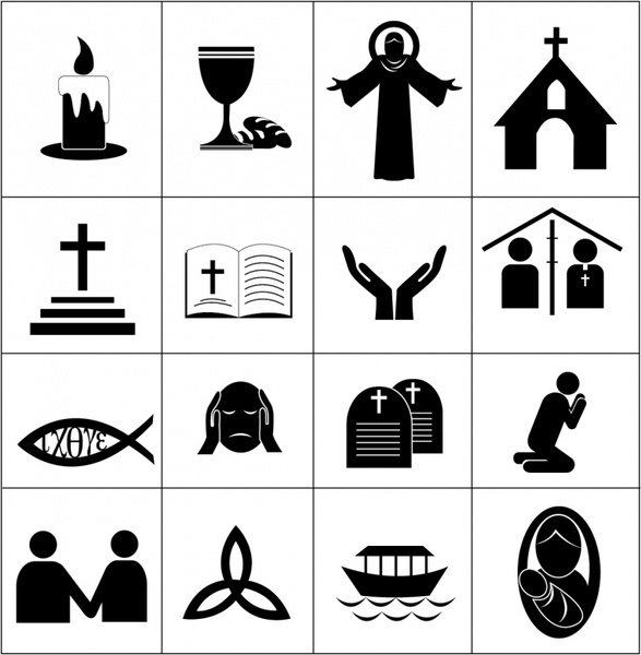 587x600 Black Christian Faith Icons Free Vector In Adobe Illustrator Ai