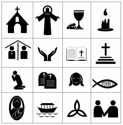 416x425 Vector Black Christian Faith Icons Icon Vector Graphics