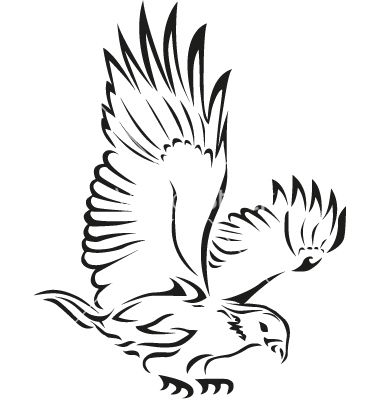 380x400 Falcon Vector Art