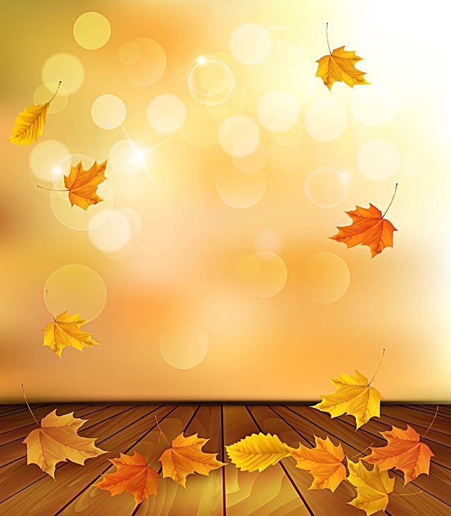 650x744 Beautiful Fall Foliage Background Vector Material, Yellow, Autumn
