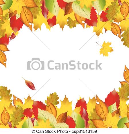 450x470 Vector Of Autumn Colorful Leaves. Fall Background. Vector Of