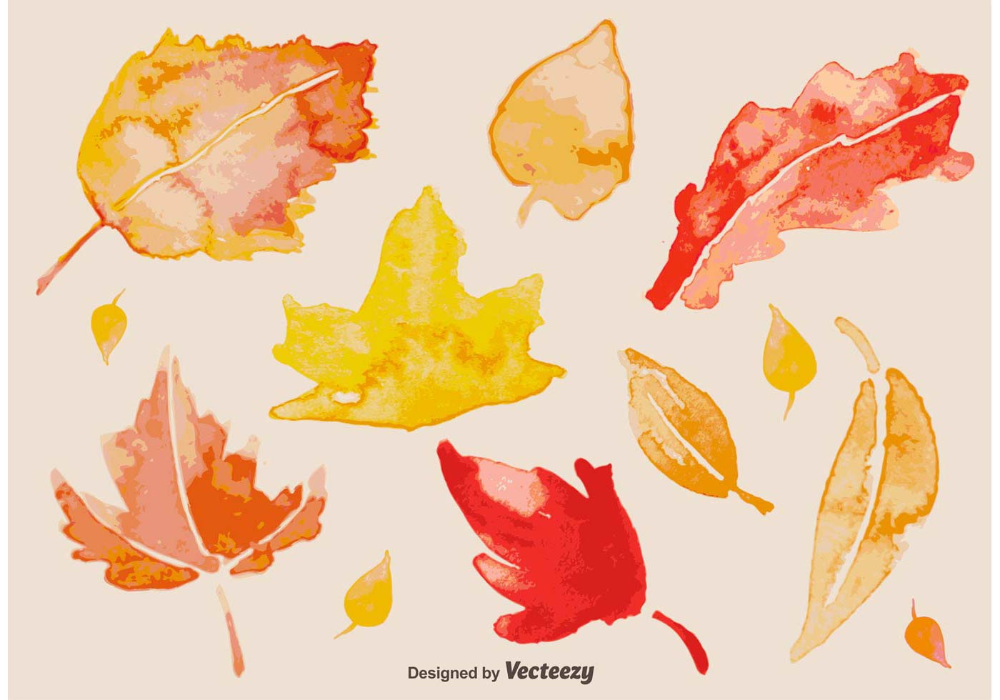 1400x980 Watercolour Autumn Leaves