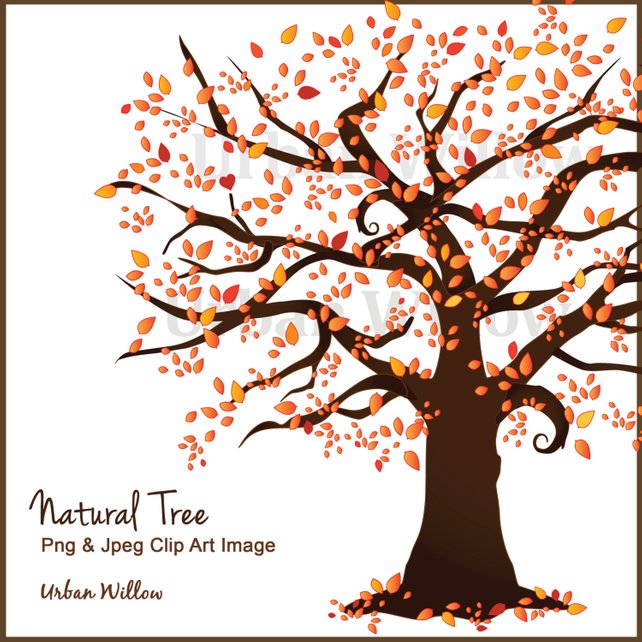 642x642 Fall Tree Clipart Clipart Autumn Tree Family Trees Tree Etsy