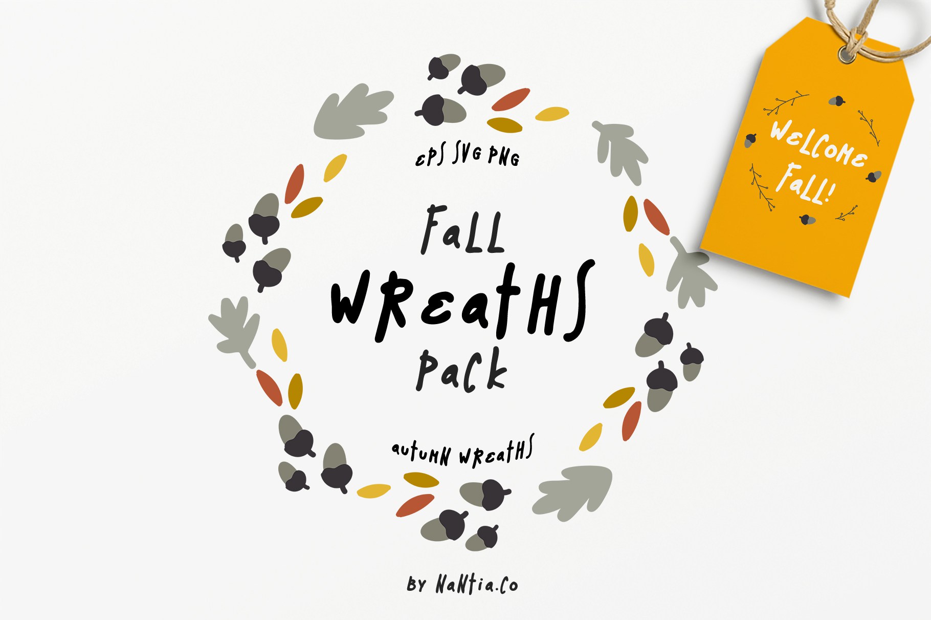 1820x1211 Welcome Fall! 30 Fall Vector Wreaths Pack