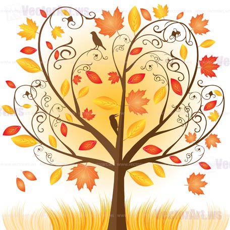 456x456 Beautiful Autumn Tree With Fall Leafs