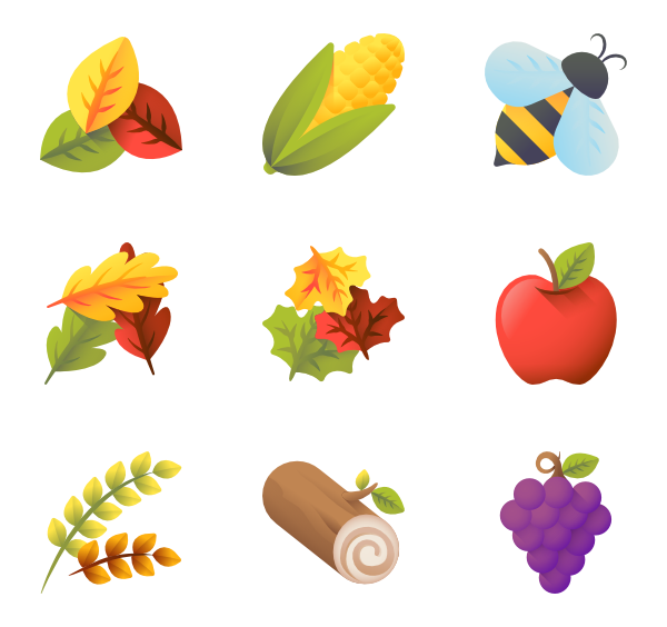 600x564 Fall Icons