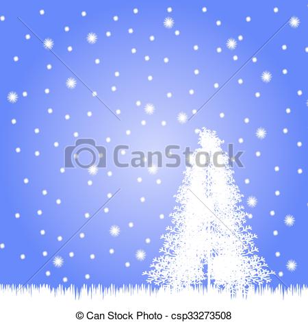 450x470 Winter Landscape With Falling Snow. Vector Illustration. Vector