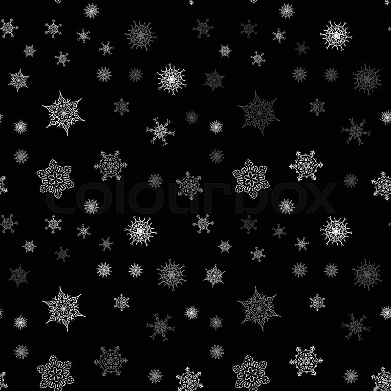 800x800 Christmas Snowflake Seamless Pattern With Falling Snow Made Of