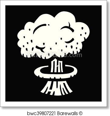 362x382 Art Print Of Mushroom Cloud Atomic Nuclear Bomb Barewalls