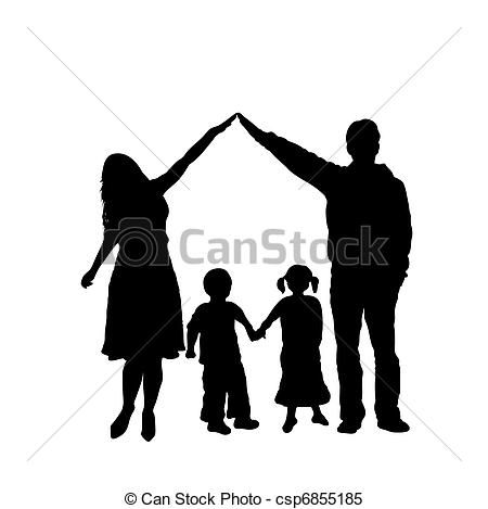 450x469 Familia Silueta Vector