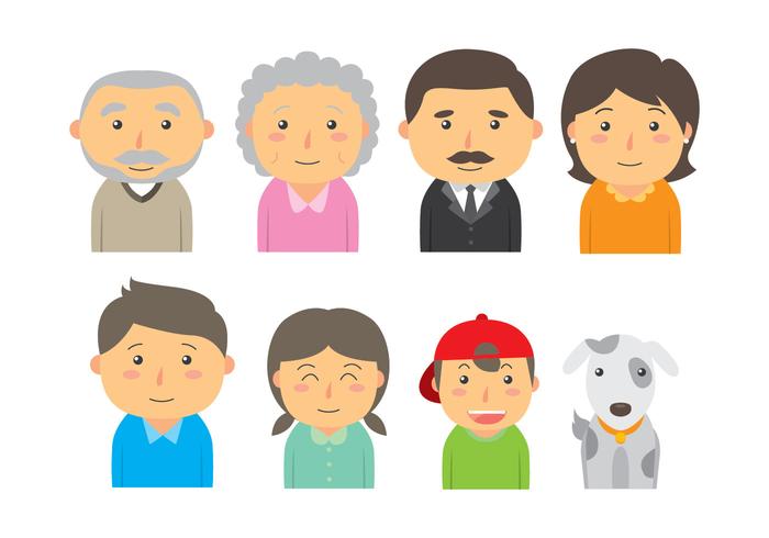 700x490 Cute Familia Icon Vectors