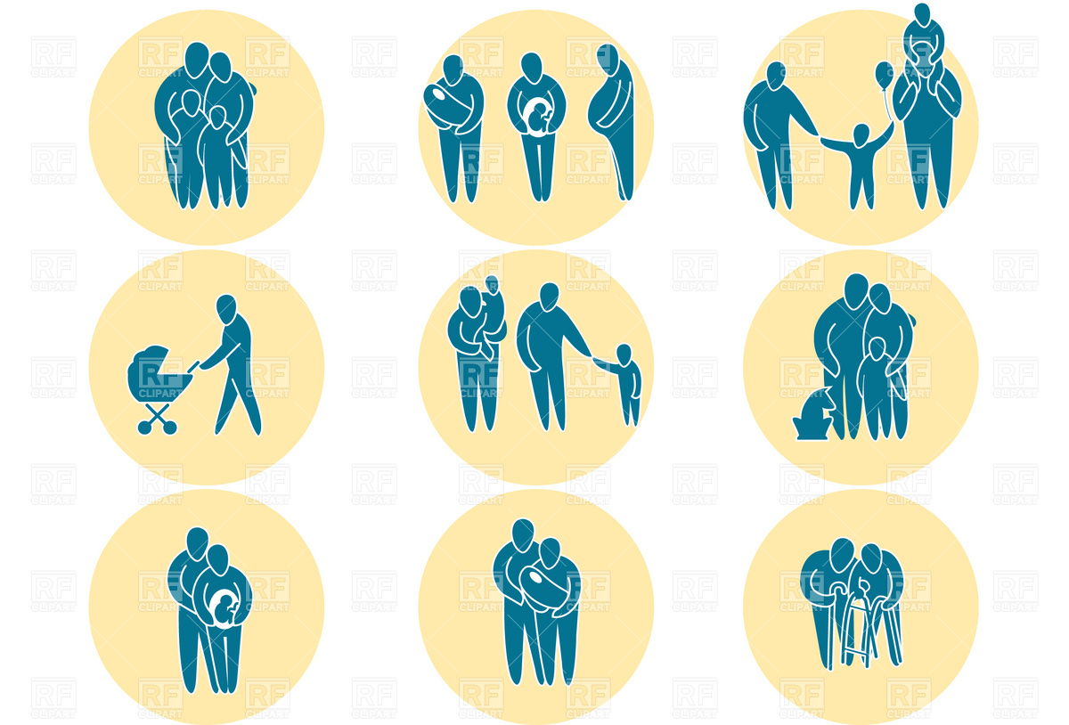 1200x814 Family Icon Set Vector Image Vector Artwork Of People Good