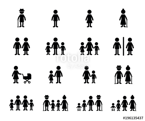 500x418 Family Icon Vector Set Stock Image And Royalty Free Vector Files
