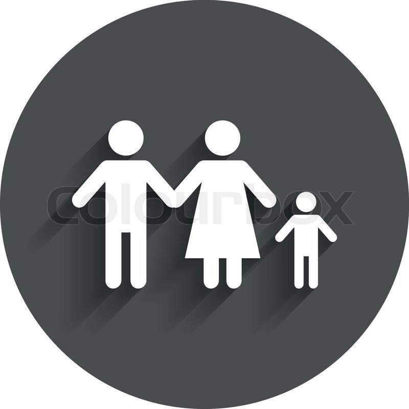 800x800 Family With One Child Sign Icon. Complete Family Symbol. Circle