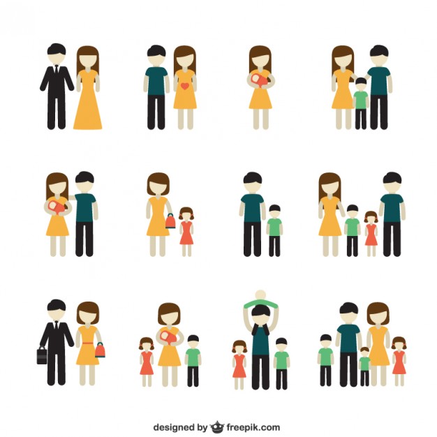 626x626 Variety Of Family Icons Vector Free Download