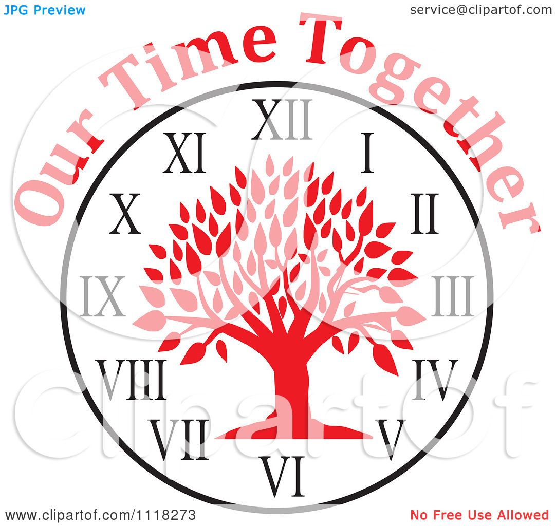 1080x1024 Cartoon Of A Red Family Reunion Tree Clock With Our Time Together