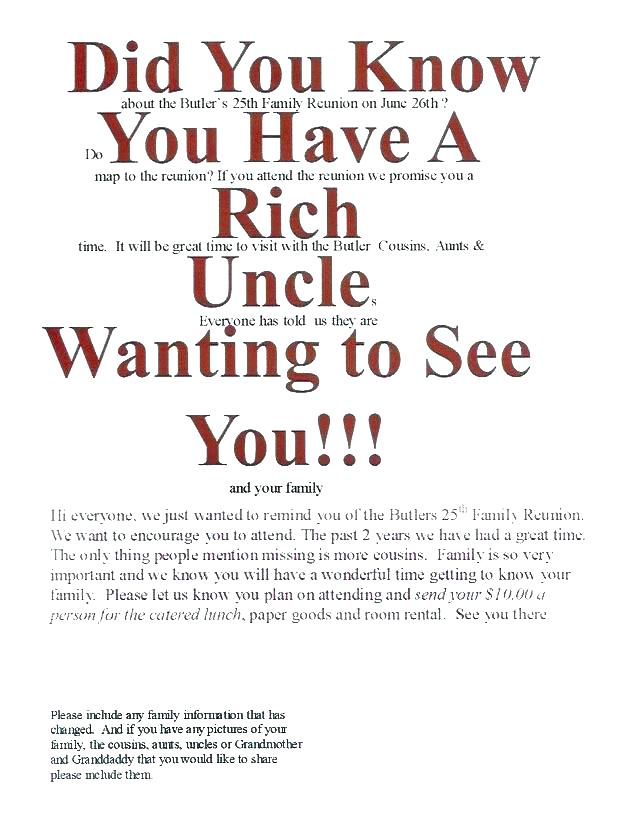 618x813 Family Reunion Invitation Template Free Vector Printable Templates