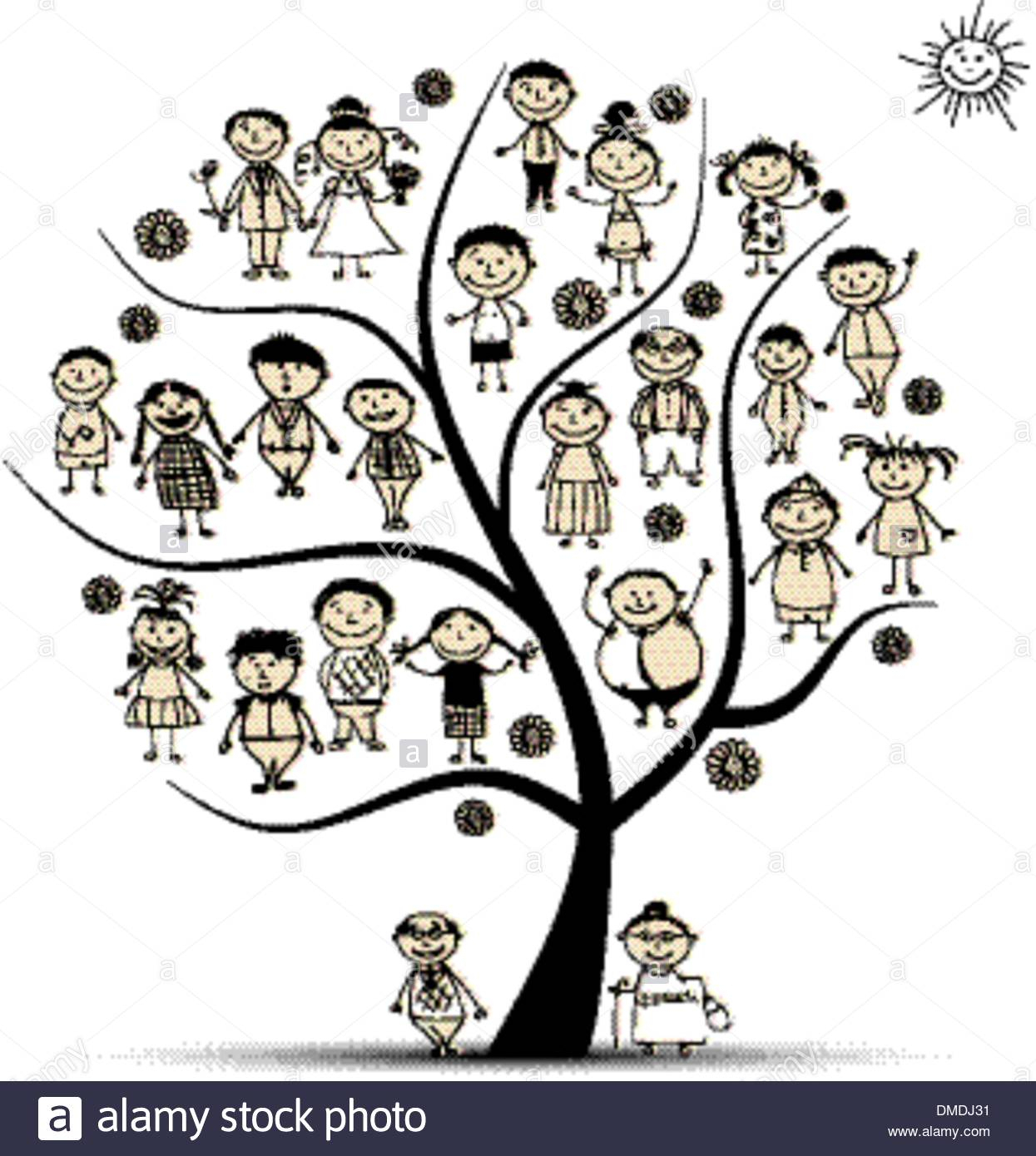 1245x1390 Picture Of Family Tree Sketch Family Tree Relatives People Sketch